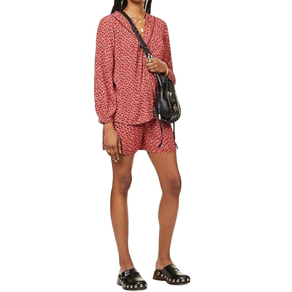 Paige Doris V-Neck Metallic Shirt Medium Boho